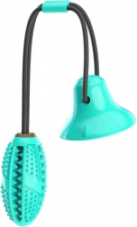 Interaktivna pseća igračka s vakuumskom čašicom i doziranjem poslastica, dentalna žvakalica – tirkizna