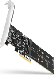 PCIe kontroler AXAGON s 2× SATA 6G i 2× internim utorima M.2 B‑key SATA, SP i LP