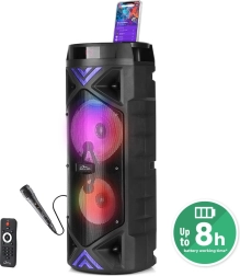Prijenosni karaoke Bluetooth zvučnik MEDIA-TECH FunBox Keg Pro 50 W s LED i FM radiom