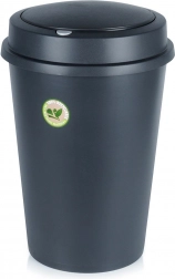 Plastična kanta za otpad s preklopnim poklopcem 47 l, crna