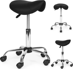 Okretna ergonomska stolica sa sedlom, crna MODERNHOME