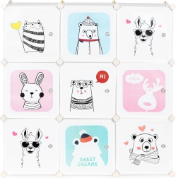 dječja modularna ormarić s 9 vratima s motivima životinja ModernHome