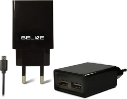 Mrežni punjač BELINE 2× USB s microUSB kabelom 2 A, crna