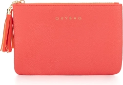 Kozmetička torbica od kože u koraljnoj boji