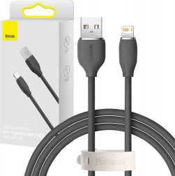 Baseus Jelly silikonski USB – Lightning kabel 2,4 A, 1,2 m, crni