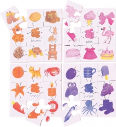 Bigjigs Toys drvene didaktičke puzzle Boje 4u1