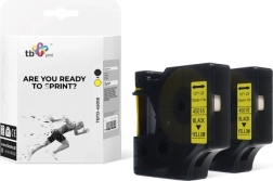 Traka TB Print za DYMO, crni tisak na žutoj, 12 mm, 2 kom