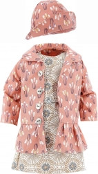 Odjeća za lutku 48 cm – set kaputić, haljinica i šeširić PETITCOLLIN