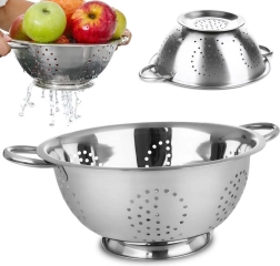 Nehrđajući kuhinjski cjedilj 28 cm s postoljem