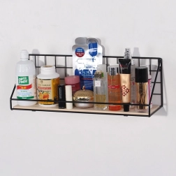 Zidna polica s letvom, stil LOFT 45 cm - crna