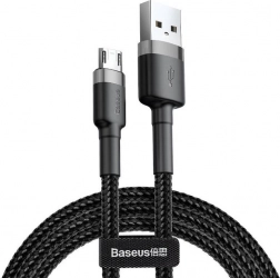 Baseus Cafule kabel micro USB 2 m, opleten sivo‑crni