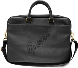 Elegantna torba za prijenosno računalo 16" GUESS Saffiano Script, crna