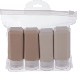 Silikonske putne bočice za kozmetiku u etui, set 5 kom
