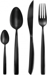 Luksuzni crni nehrđajući pribor za 6 osoba, set od 24 dijela ORION Black Luxury