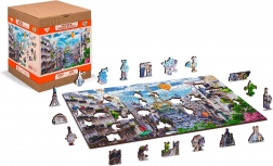 Drvene puzzle Užurbani Pariz 2u1, 150 dijelova