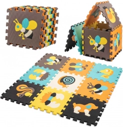 Pjenasta edukativna podloga puzzle životinje 85 × 85 cm, 9 dijelova