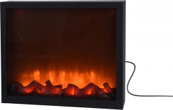 Električni LED kamin, metalni, crni, 41 × 25 cm