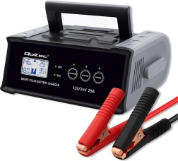 Inteligentni pulsni punjač autobaterija 12/24 V 25 A s LCD-om i popravkom – Qoltec