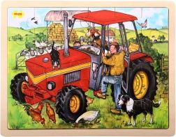 Drvene puzzle traktor 24 dijelova BIGJIGS TOYS