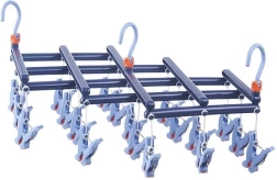 Sklopiva sušilica za rublje s kvačicama, 19 klipsi, tamnoplava