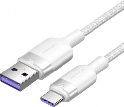 Vention USB-A na USB-C kabel 1 m, 100 W, 6 A, bijeli