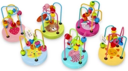 VIGA drveni labirint s perlama za razvoj motorike, 1 kom