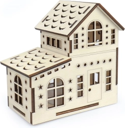 Čarolija drva veliki drveni kućica – dvojna kuća s LED svijećom