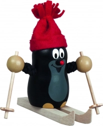 Detoa Krtica na skijama – drvena figurica 10 cm