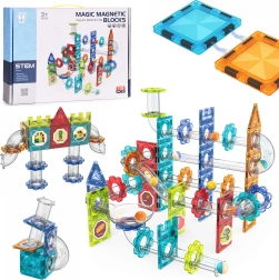 Magnetična 3D konstrukcijska set s kugličnom stazom, 113 dijelova