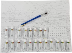 Slikanje po brojevima s okvirom 40 × 50 cm – lav