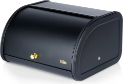 Crna metalna kutija za kruh 30 × 26,5 × 17 cm