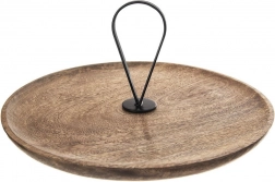 Drvena katna etažera od mangovog drva 30,5 cm s metalnom ručkom