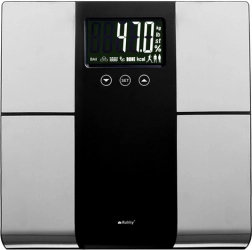 Analitička osobna vaga RUHHY s LCD‑om, mjerenje BMI‑a, 10 profila, nosivost 225 kg