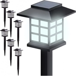 Solarne vrtne lampe GARDLOV, set 6 kom, hladno bijela, amorfni panel