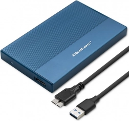 Aluminijski box za 2.5" SSD/HDD SATA s USB 3.0, 5 Gb/s, 2 TB – plavi