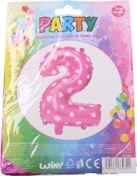 Napunljiv balon broj 1 sa srcima – Ružičasti