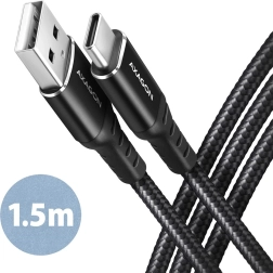 Kabel USB-C - USB-A Axagon 1.5m, aluminij, najlonska opleka
