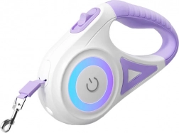 Automatski povodac s LED Rojeco 5 m ljubičasti