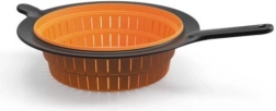 Sklopljeno cjedilo od silikona/plastike, 29 cm, crno/narančasto