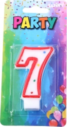 Zabavna svijeća broj sedam crvena