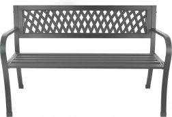 Vrtna metalna klupa s naslonom, grafitna