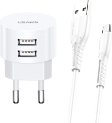 Punjač USAMS T20 s USB-C kabelom 2xUSB 2.1A