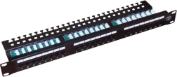 Patch panel UTP Cat 5e, 24 portova, LSA, 1U s policom
