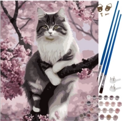 Slikanje po brojevima 40 × 50 cm – mačić na platnu