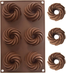 Silikonski kalup za mini kuglofe smeđi 28 × 17 × 3 cm