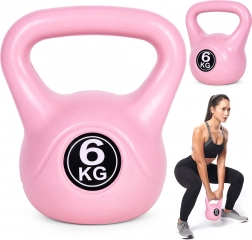 Kettlebell 6 kg ružičasti ModernHome – uteg za funkcionalni trening i jačanje