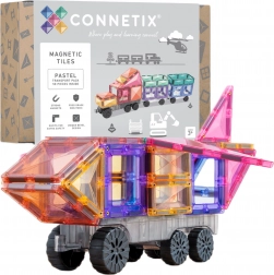 Connetix Pastel Transport Pack magnetičke građevne kocke s magnetima 50 dijelova