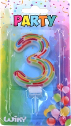 Rođendanska svijeća broj 3 s prugama