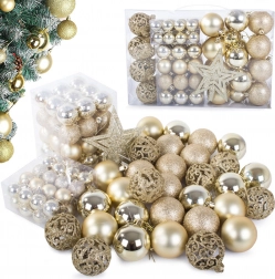 Set božićnih ukrasa 100 komada sa zlatnim zvijezdama