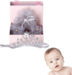 Poklon set 3 u 1 za novorođenče – svijetlosiva